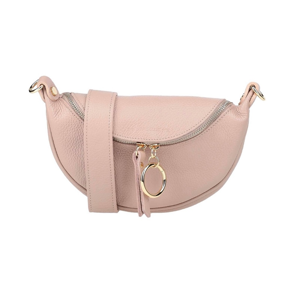 NWT Marc Ellis Dusty Pink Pebbled Soft Leather Belt Bag Inspired Crossbody Bag